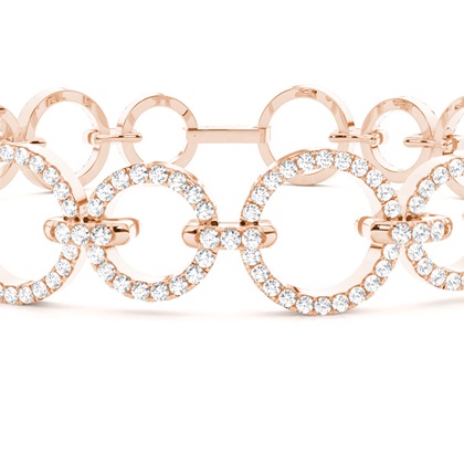 Micro Pave Setting Round Diamond Link Bracelet