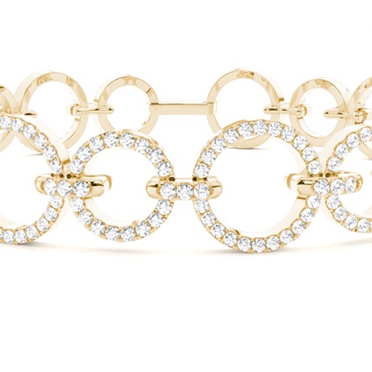 Micro Pave Setting Round Diamond Link Bracelet