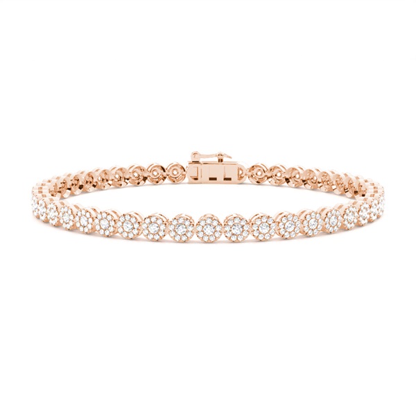 Micro Pave Setting Round Diamond Link Bracelet