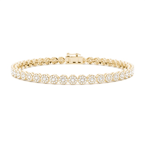 Micro Pave Setting Round Diamond Link Bracelet