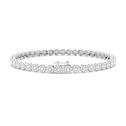 Micro Pave Setting Round Diamond Link Bracelet