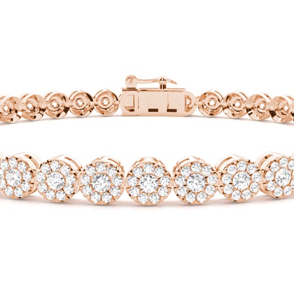 Micro Pave Setting Round Diamond Link Bracelet