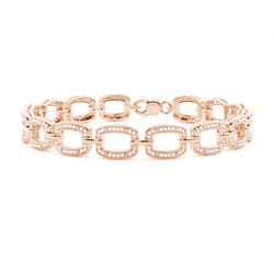 Micro Pave Setting Round Diamond Link Bracelet