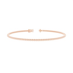 Rundes Diamant-Tennisarmband mit 4 Zinken