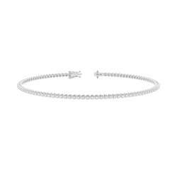 Rundes Diamant-Tennisarmband mit 4 Zinken