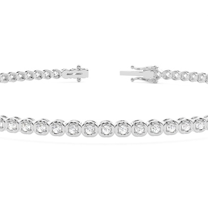 4 Prong Setting Round Diamond Tennis Bracelet