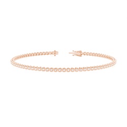 Rundes Diamant-Tennisarmband mit 4 Zinken