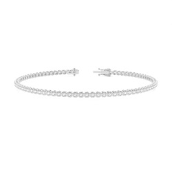 Rundes Diamant-Tennisarmband mit 4 Zinken