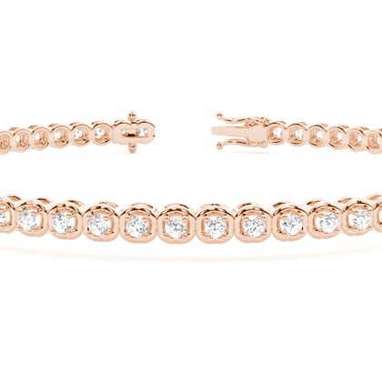 Rundes Diamant-Tennisarmband mit 4 Zinken