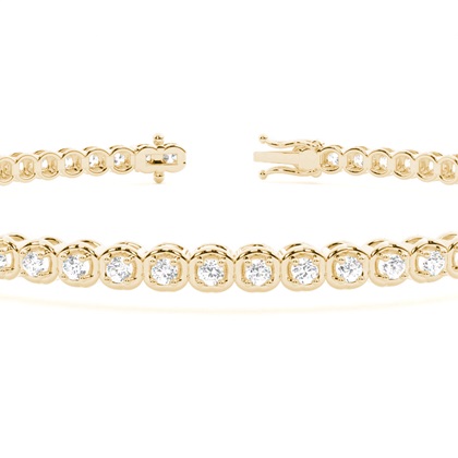 Rundes Diamant-Tennisarmband mit 4 Zinken