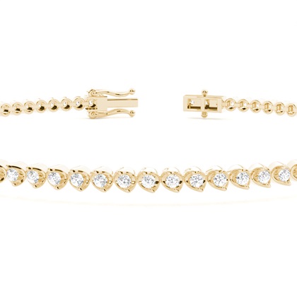 Zinkeneinstellung Rundes Diamant-Tennisarmband