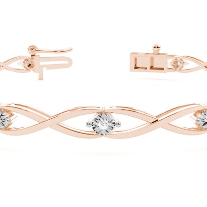 Zinkeneinstellung Rundes Diamant-Alltagsarmband