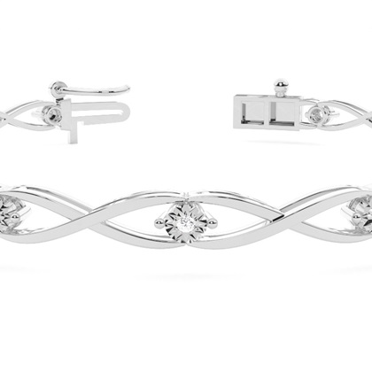 Zinkeneinstellung Rundes Diamant-Alltagsarmband