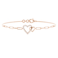 Plattenzinken Runde Diamant Zierliche Armband