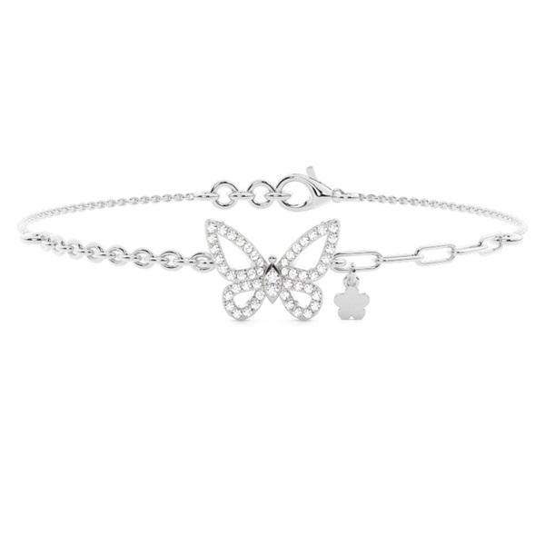 Plate Prong Round Diamond Everyday Bracelet