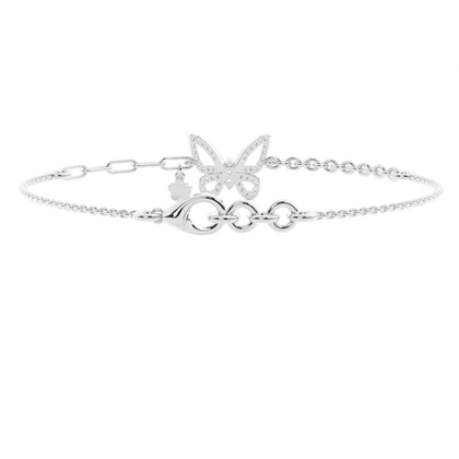 Plate Prong Round Diamond Everyday Bracelet