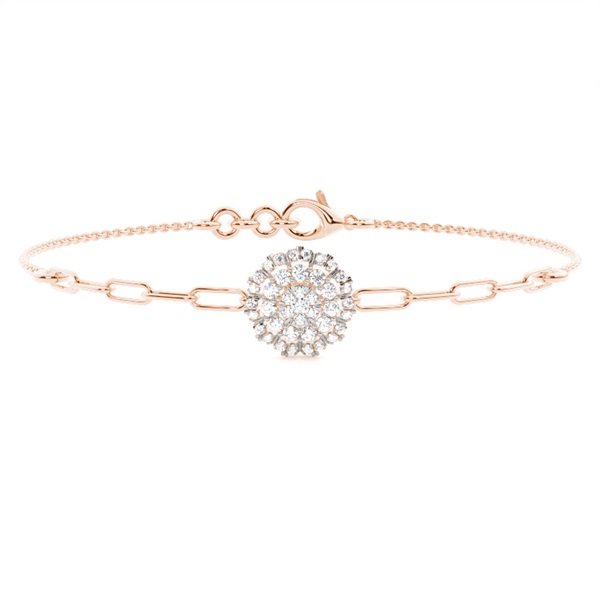 Plate Prong Round Diamond Everyday Bracelet