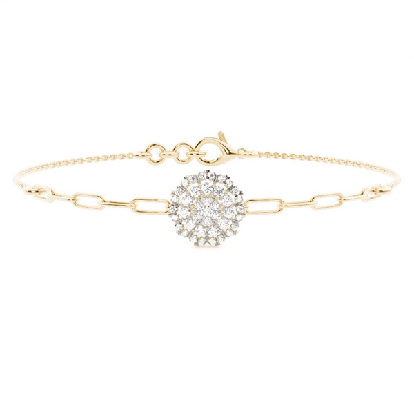 Plate Prong Round Diamond Everyday Bracelet
