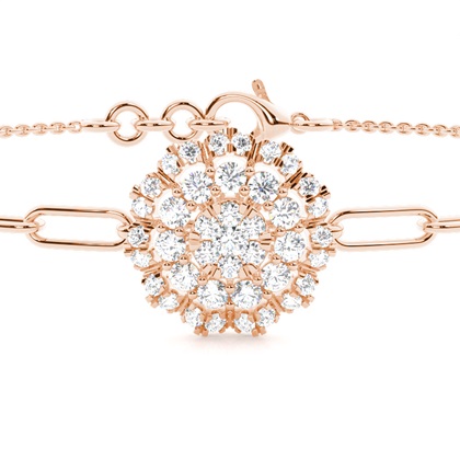 Plate Prong Round Diamond Everyday Bracelet