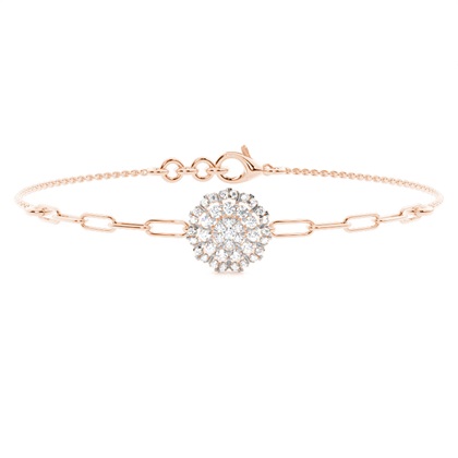 Plate Prong Round Diamond Everyday Bracelet