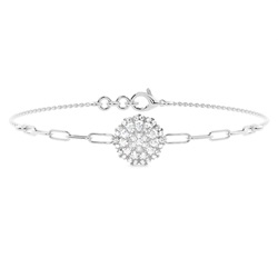 Plattenzinken Runde Diamant Zierliche Armband