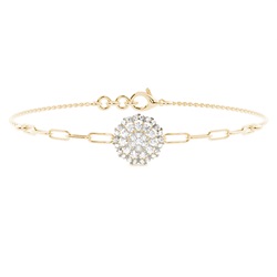 Plattenzinken Runde Diamant Zierliche Armband