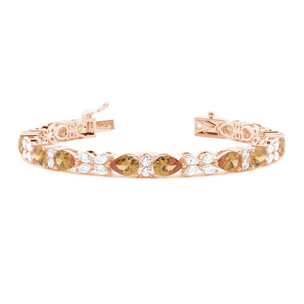 4 Prong Setting Pear Citrine Tennis Bracelet