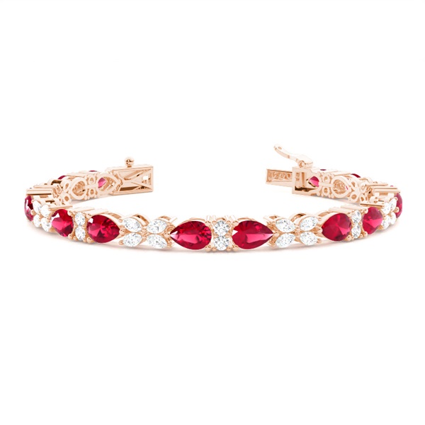 Prong Setting Ruby Designer Bracelet