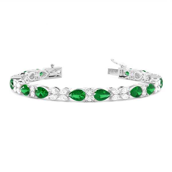 Prong Setting Emerald Designer Bracelet