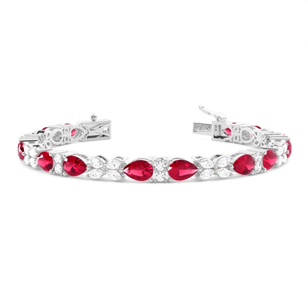 Prong Setting Ruby Designer Bracelet