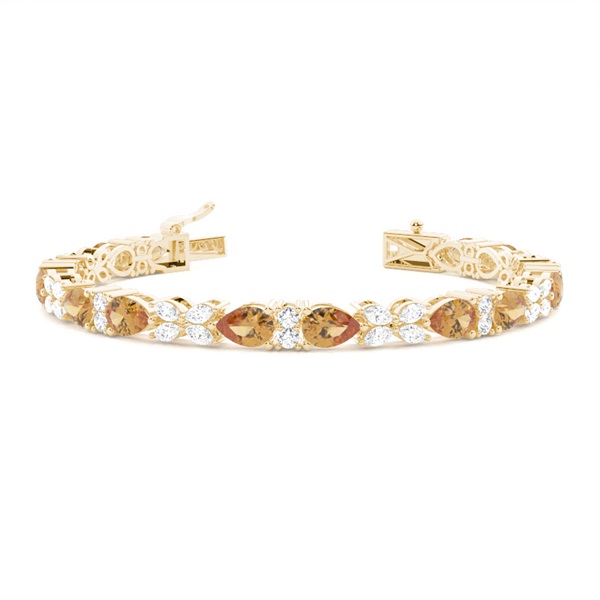 4 Prong Setting Pear Citrine Tennis Bracelet