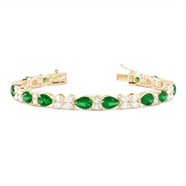 Prong Setting Emerald Designer Bracelet