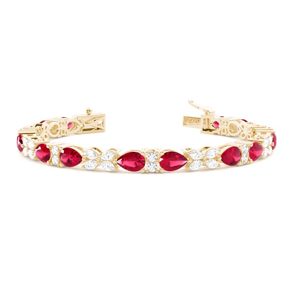 Prong Setting Ruby Designer Bracelet