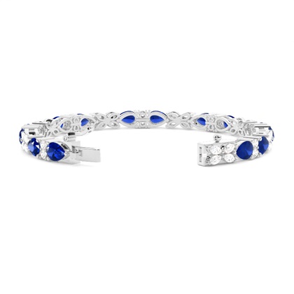 Zinkeneinstellung blaues Saphir Designerarmband