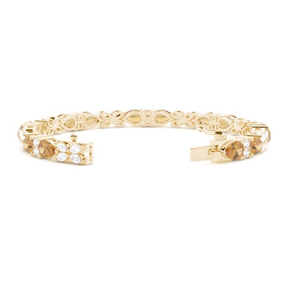 Birnen-Citrin-Tennisarmband mit 4 Krappenfassungen