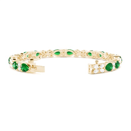Smaragd Designer Armband mit Zinkeneinstellung