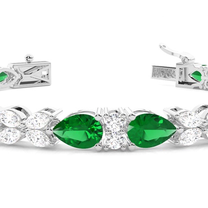 Smaragd Designer Armband mit Zinkeneinstellung