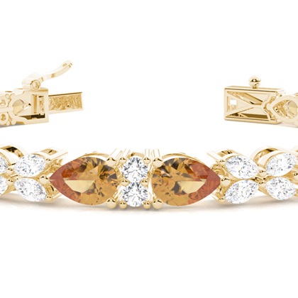 Pear Yellow Gold Diamond Bracelets Gemstones