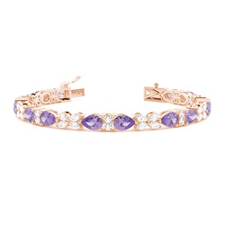 4 Prong Setting Pear Amethyst Tennis Bracelet