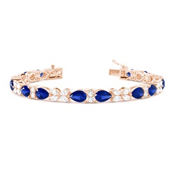 Zinkeneinstellung blaues Saphir Designerarmband