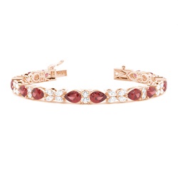 4 Prong Setting Pear Garnet Tennis Bracelet
