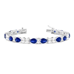 Zinkeneinstellung blaues Saphir Designerarmband