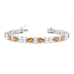 Birnen-Citrin-Tennisarmband mit 4 Krappenfassungen