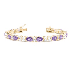 4 Prong Setting Pear Amethyst Tennis Bracelet
