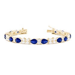 Zinkeneinstellung blaues Saphir Designerarmband
