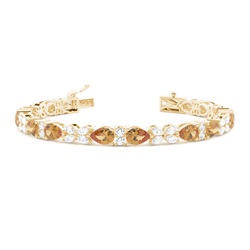4 Prong Setting Pear Citrine Tennis Bracelet