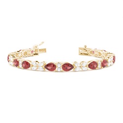 4 Prong Setting Pear Garnet Tennis Bracelet