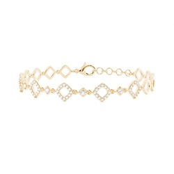 Plate Prong Setting Round Diamond Everyday Bracelet