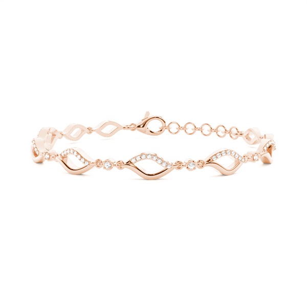 Plate Prong Setting Round Diamond Everyday Bracelet