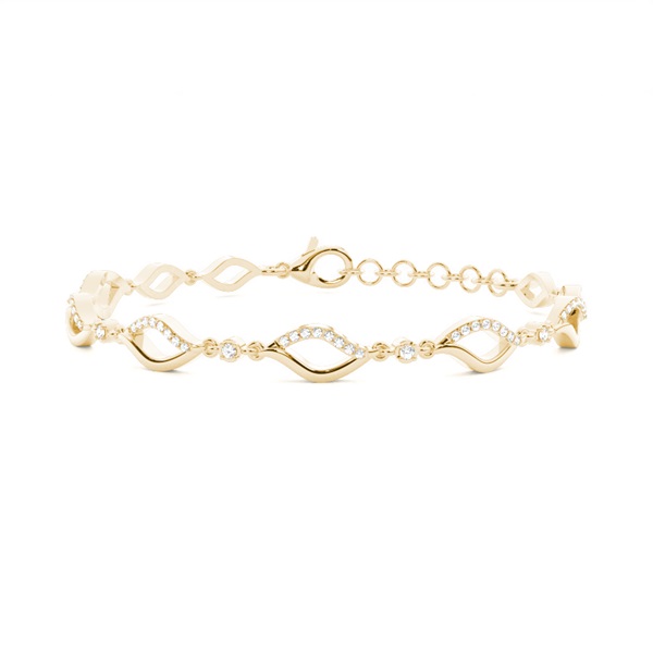 Plate Prong Setting Round Diamond Everyday Bracelet